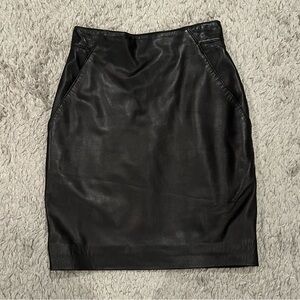 Vintage Omanti Black leather skirt
